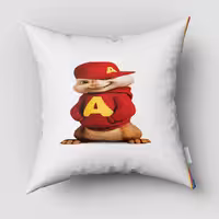 کوسن کودک کارتونی طرح سنجاب آلوین با لباس قرمز pk-2686B