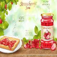 وکتور مربای توت فرنگی | گرافیک با طعم تربچه