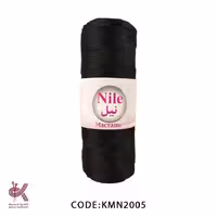 مکرومه دو سوزنه پلی استر مشکی 05