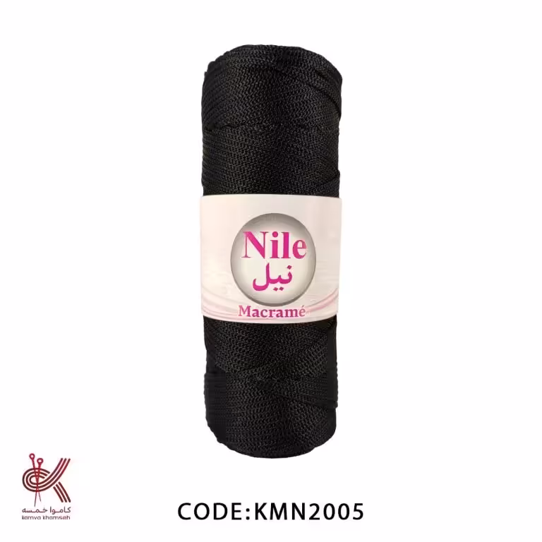 مکرومه دو سوزنه پلی استر مشکی 05