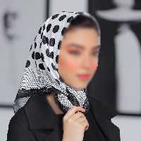 باندانا یا مینی اسکارف نخی طرح سفید خال خالی ارسال رایگان 
