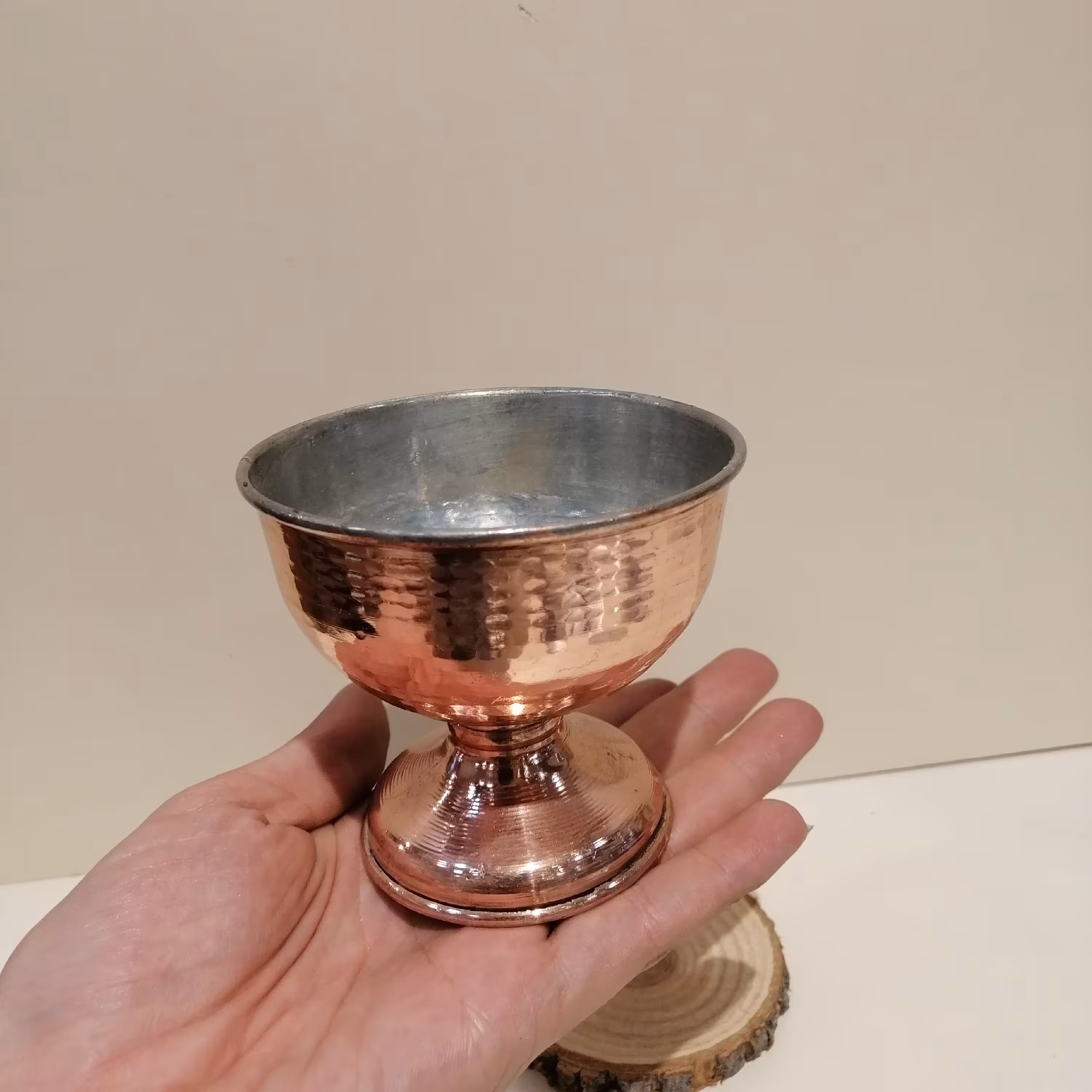 جام تک نفر آجیل خوری مسی لبه ساده