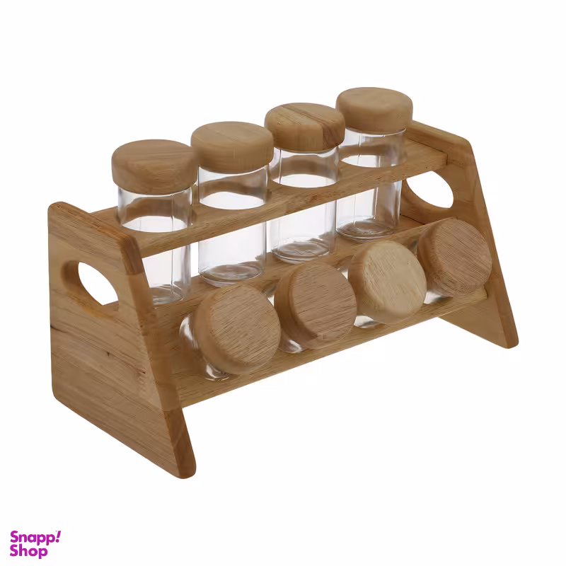 ست جا ادویه 8 پارچه یونیک طرح چوبی مدل 6122