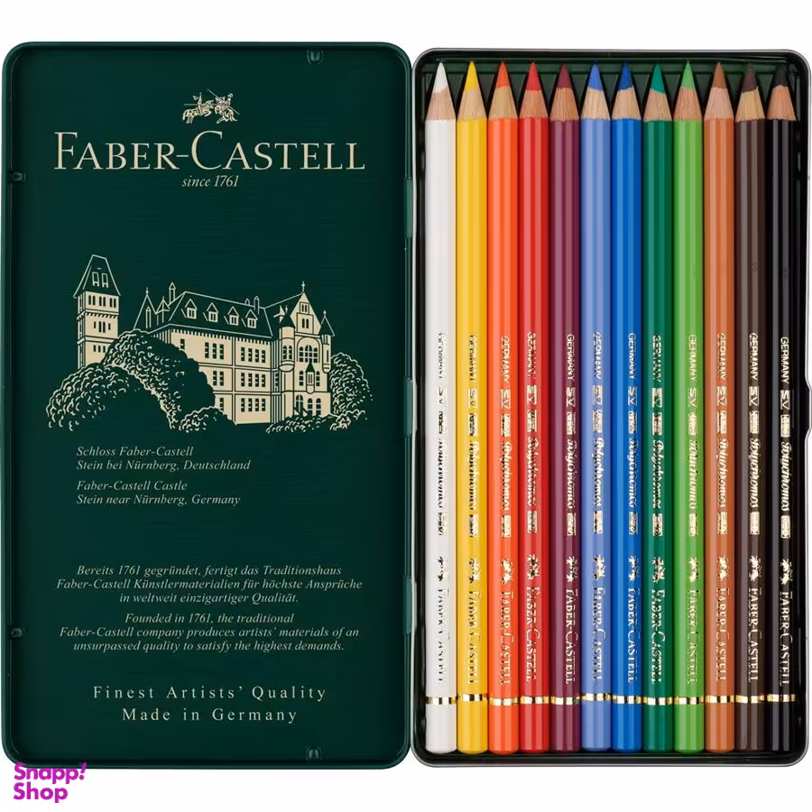 مداد رنگی فابر کاستل مدل پلی کروم 12 رنگ جعبه ای