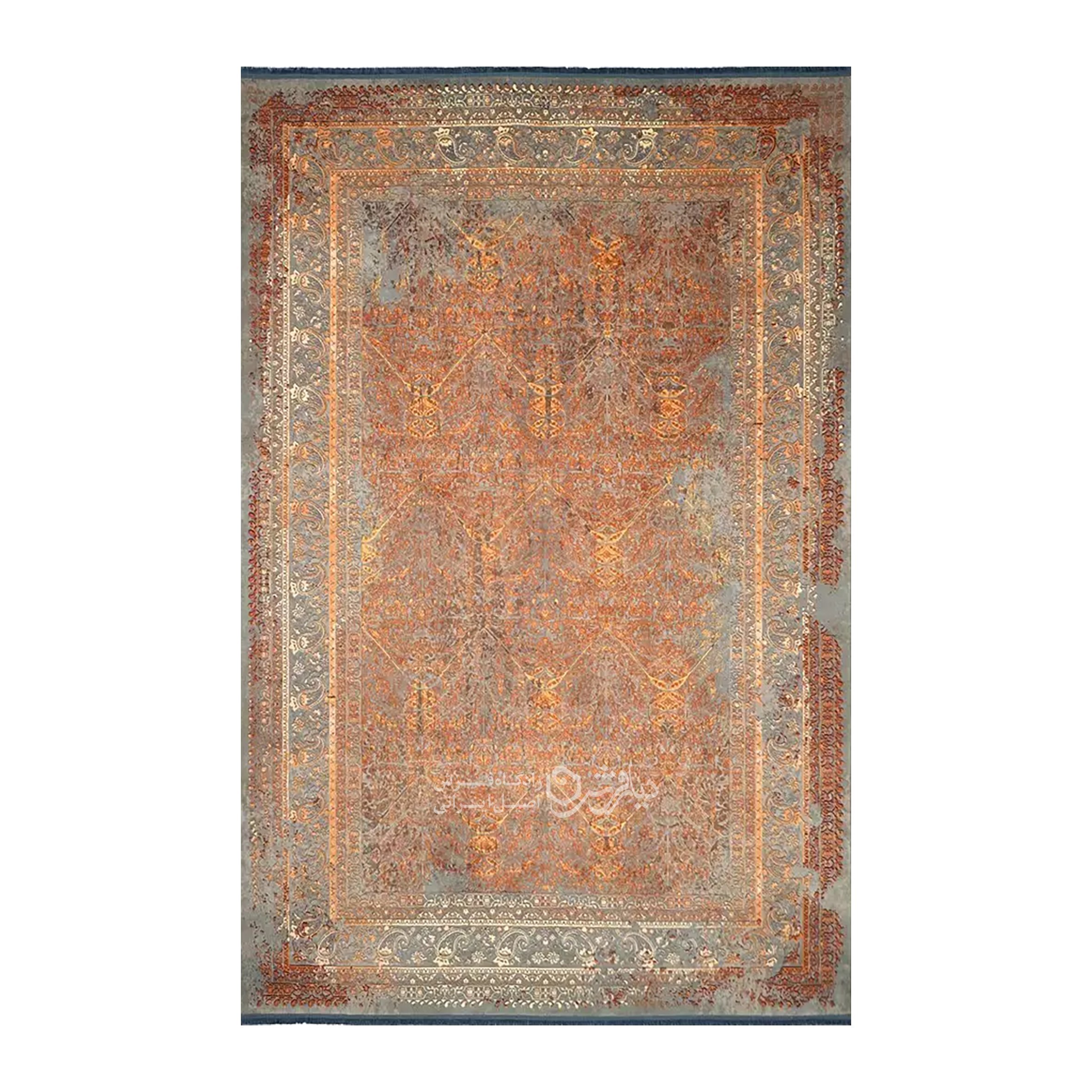 فرش ابریشم سنتی پتینه و نئوکلاسیک سبز  سایز 1.5 در 2.25 (4 متری)