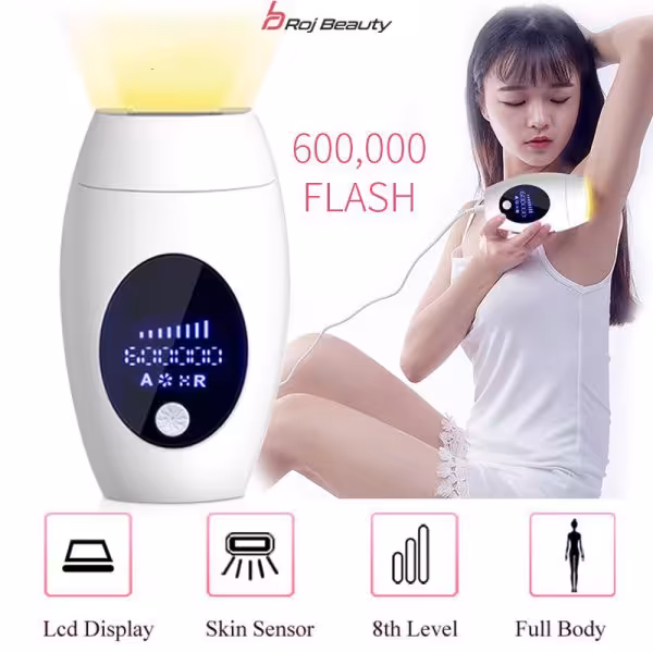 لیزر موهای زائد لیزر موهای زائد دائمی دستگاه لیزر موهای زائد برقی 8 سطح با نمایشگر LCD600000 Flash IPL