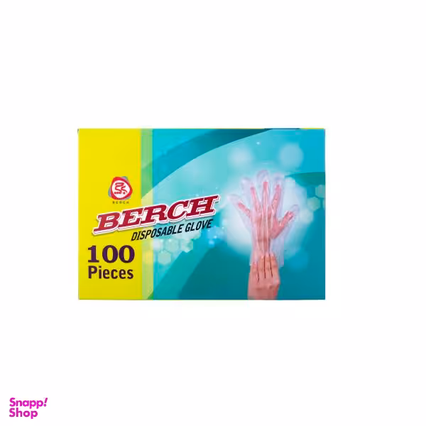 دستکش یکبار مصرف برچ مدل جعبه ای کد 397 بسته 100 عددی