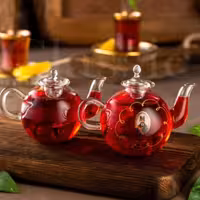 قوری زعفران پیرکس طرح شاه عباسی _ فروشگاه شیک هوم 