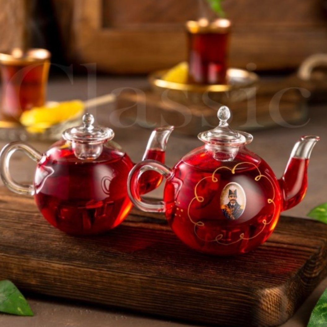 قوری زعفران پیرکس طرح شاه عباسی _ فروشگاه شیک هوم