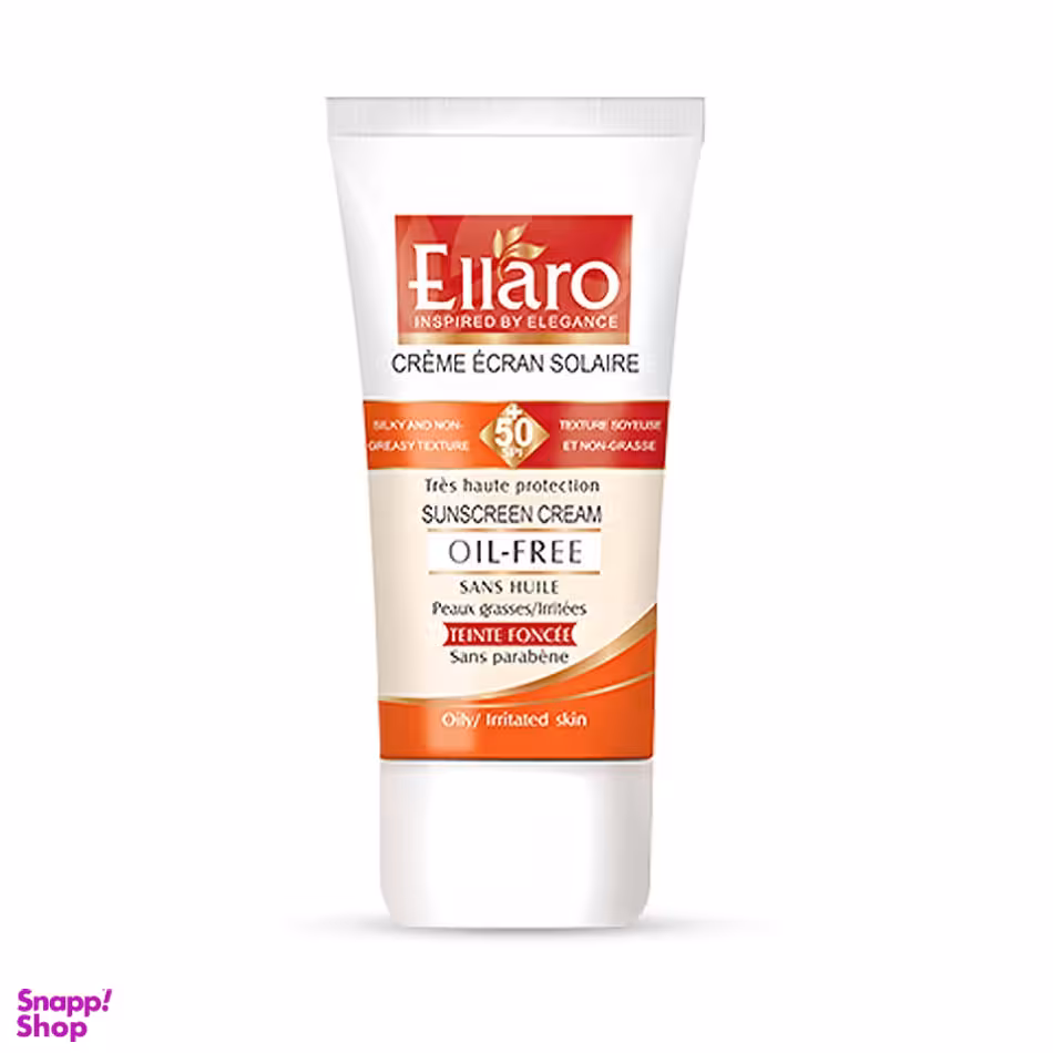 کرم ضد آفتاب فاقد چربی الارو (Ellaro) با +SPF50 رنگ بژ طبیعی حجم 40 میلی لیتر