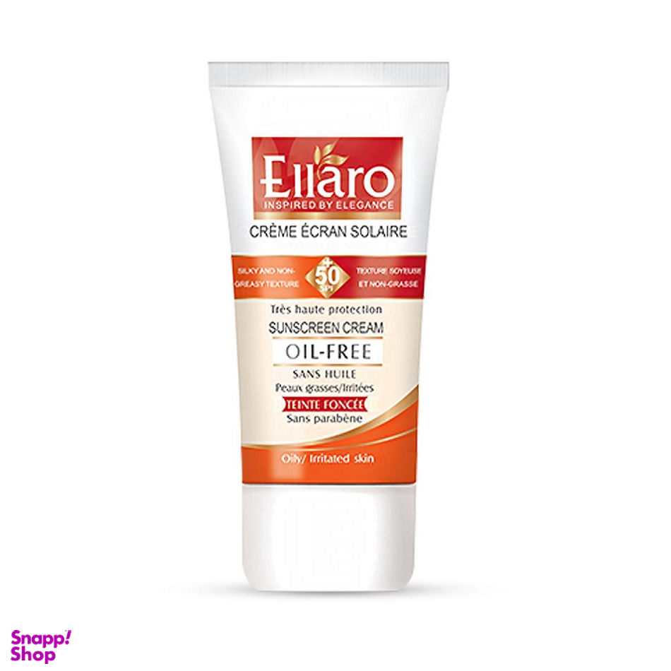 کرم ضد آفتاب فاقد چربی الارو (Ellaro) با +SPF50 رنگ بژ طبیعی حجم 40 میلی لیتر