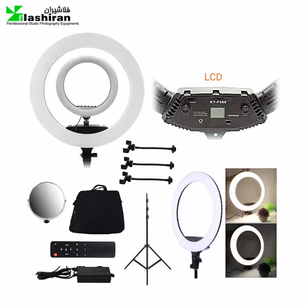 رینگ لایت دو قلو فنیمکس Fanimex KY-F580 به همراه پایه