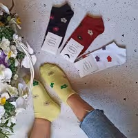 نیم جین جوراب گلدار