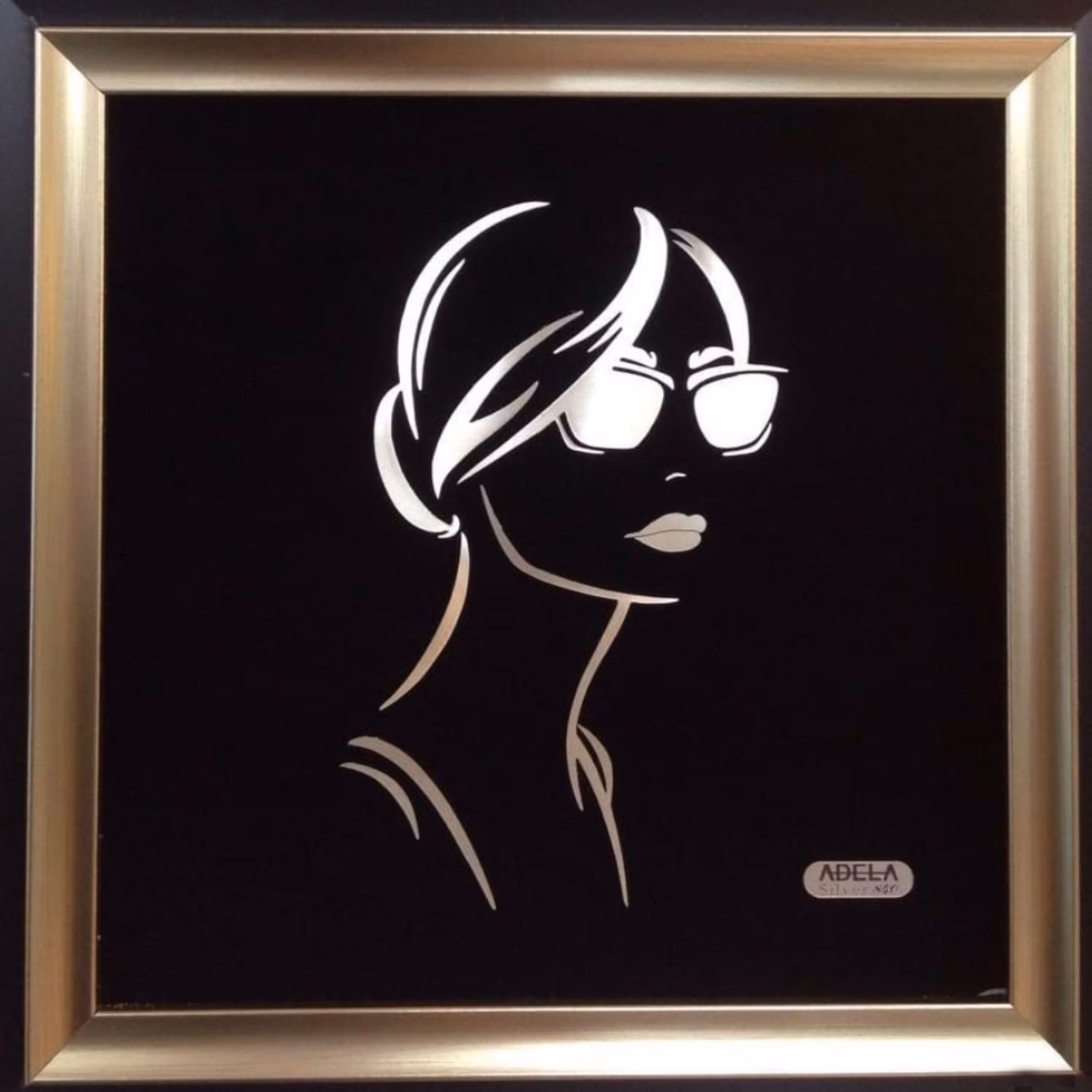 تابلو گل نقره مدل چهره