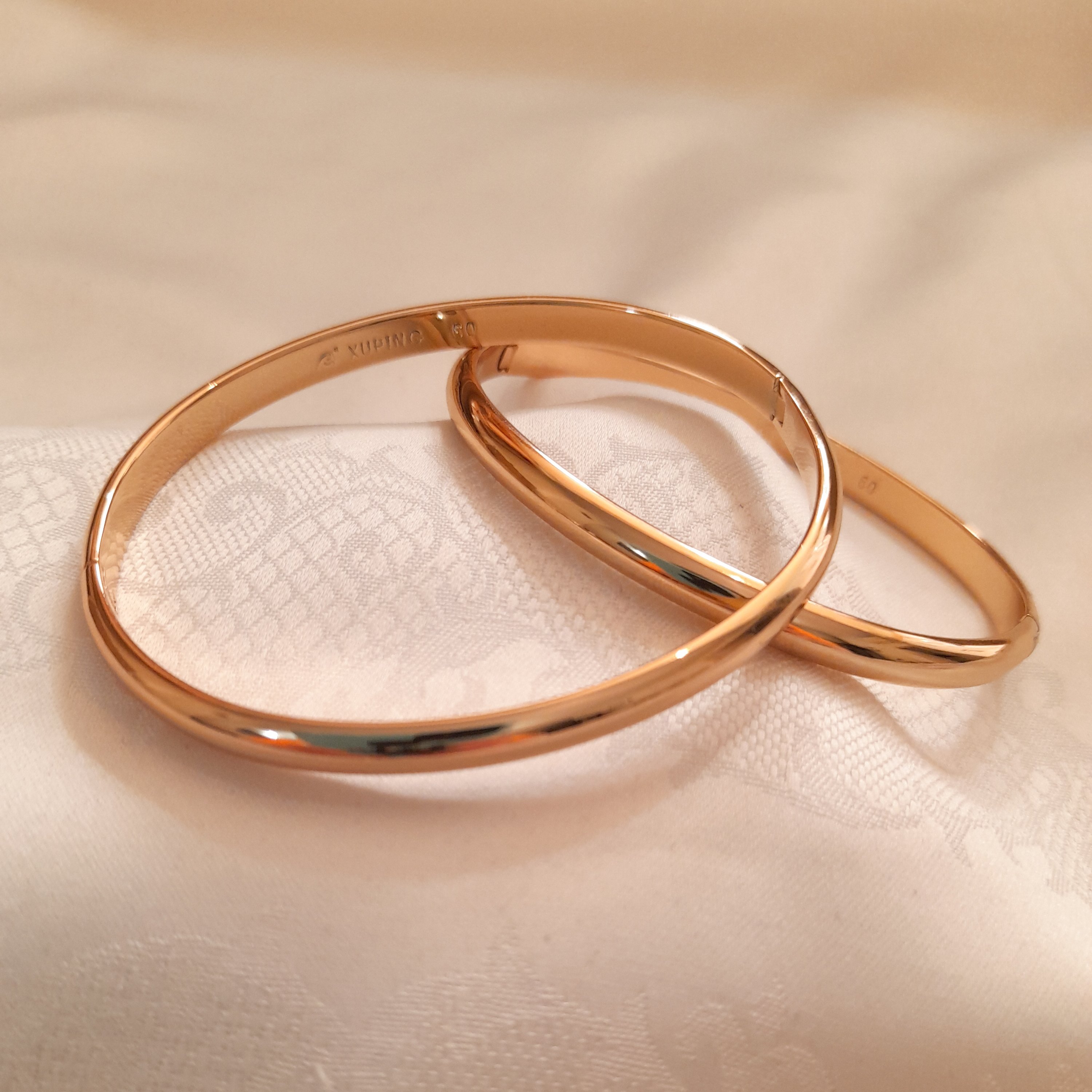 دستبند النگویی آینه ای ژوپینگ  باریک سایز 3