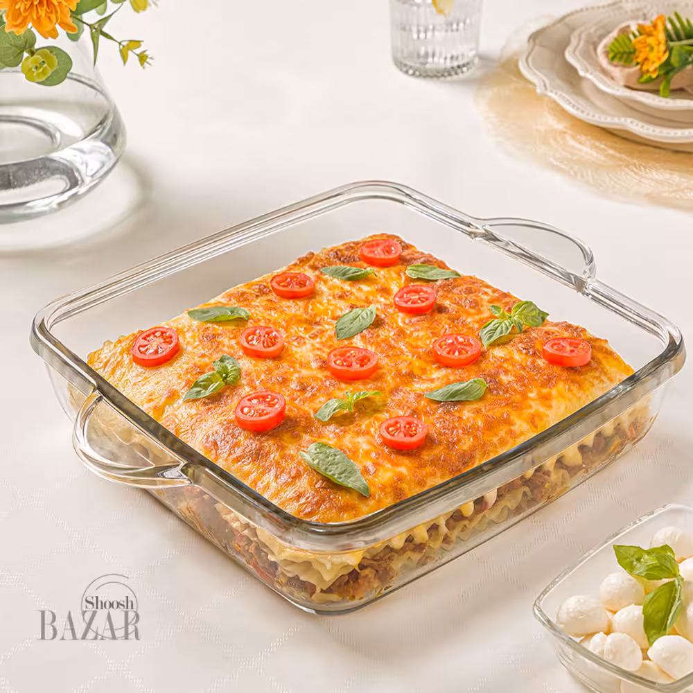 تابه سرو شیشه ای چهارگوش 3 لیتر لیمون کد 2238