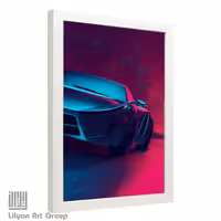 تابلو طرح ماشین سایز A5 (قاب سفید)