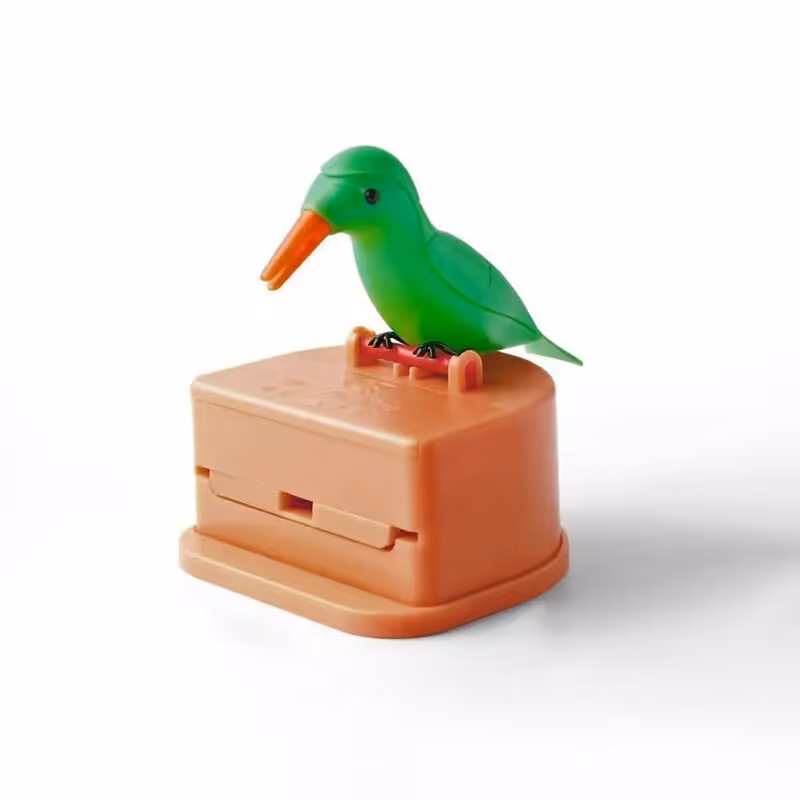 جا خلال دندان فشاری طرح پرنده سبز رنگ