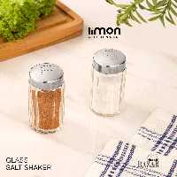 نمک پاش شیشه ای شیاردار درب کروم لیمون 2409