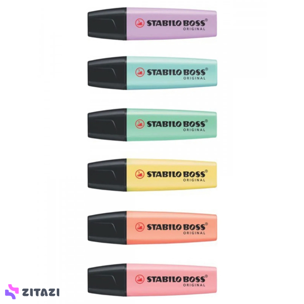 پک 6 عددی هایلایتر پاستلی Stabilo Boss