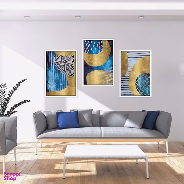 تابلو بکلیت طرح نقاشی مدرن مدل W-1868 مجموعه 3 عددی