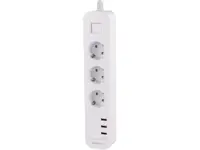 چند راهی برق ارت دار سه سوکت و سه یو اس بی هادرون Hadron P323 3 AC Outlets 3 USB Power Strip