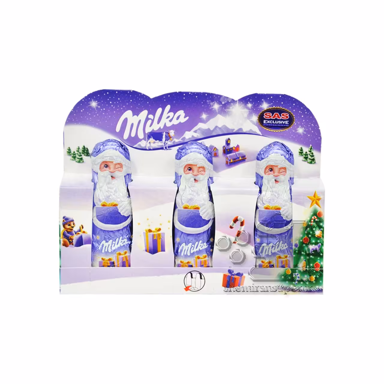 بابانوئل شکلاتی سه تایی 45 گرم میلکا - milka