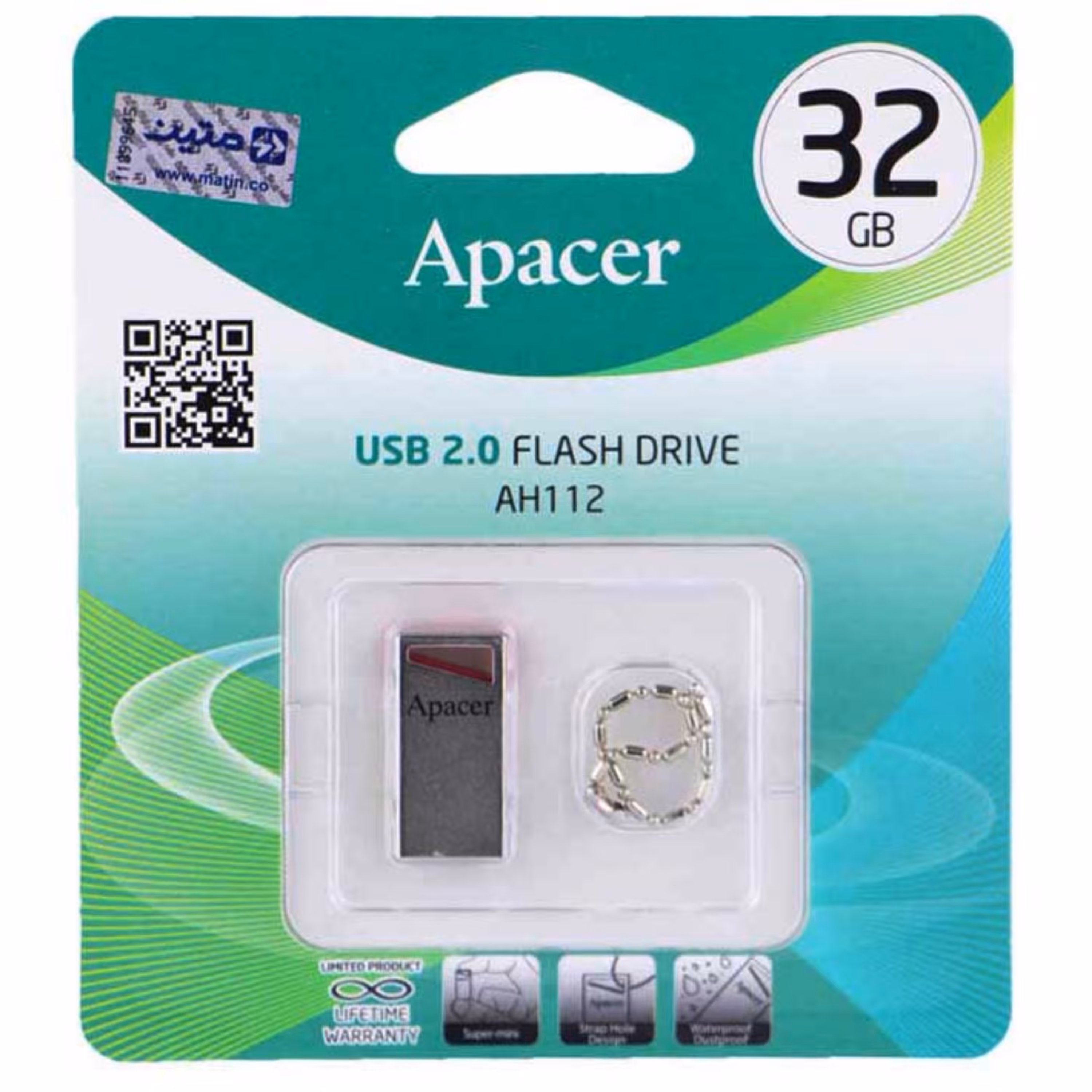 فلش 32GB USB2 اپیسر مدل AH112 با گارانتی مادام العمر 