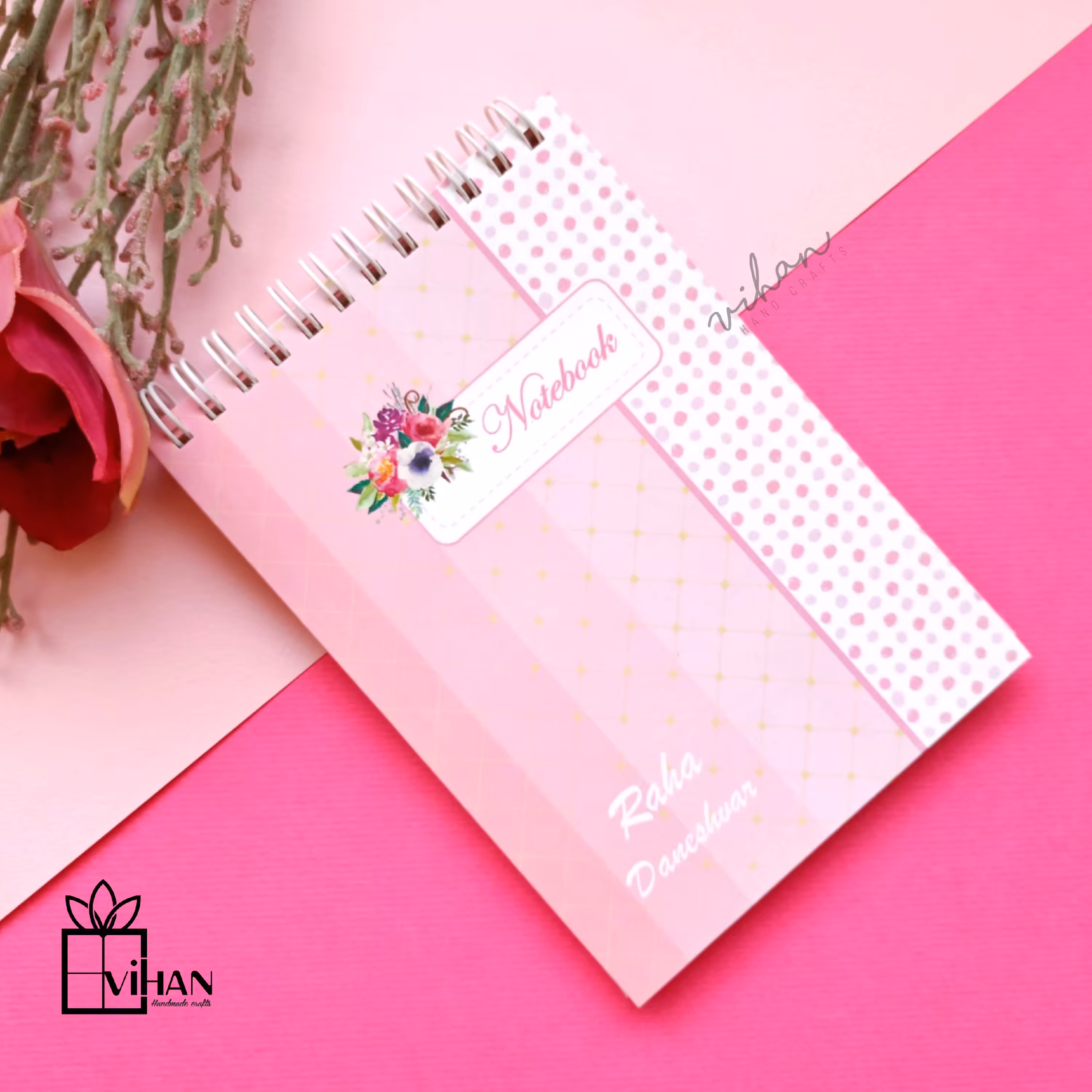 دفتر یادداشت دستساز لوکس دخترانه فانتزی 50 برگ با جلد هارد و روکش سلفون براق و برگه های مقوایی زرد و سبز 