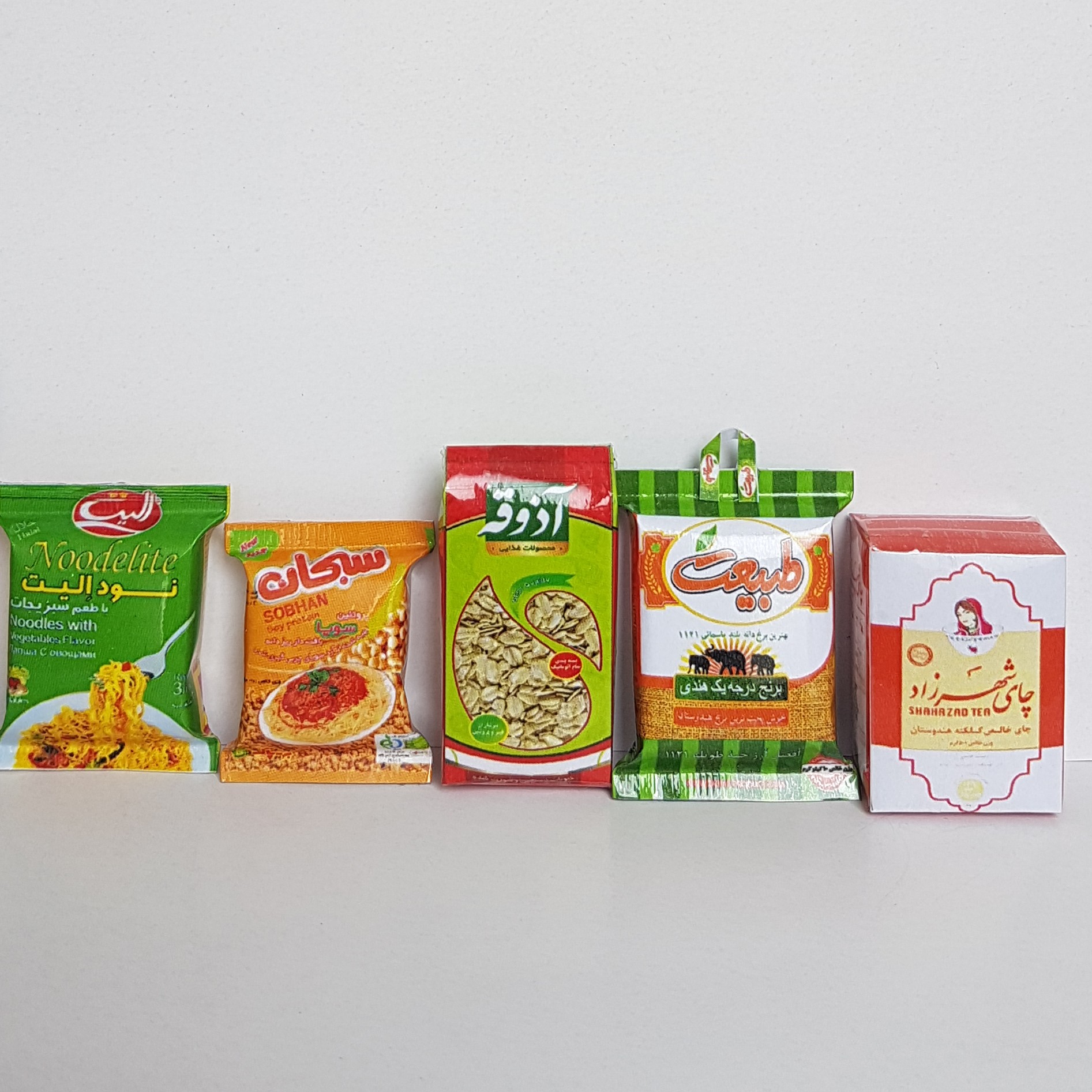مگنت مینیاتوری پک موادغذایی،فروشگاهی-5عددی-نوستالوژی- مگنت رویخچالی-