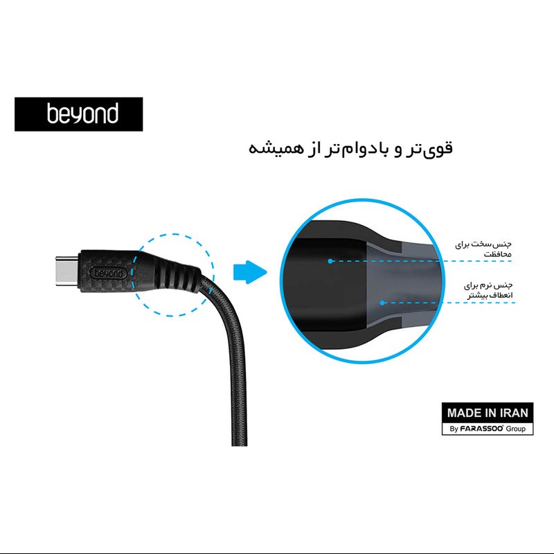 کابل شارژ اندروید BEYOND Type-C LED BA306