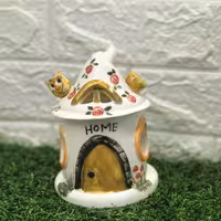 جاشمعی،جاعودی،اسانس سوز سرامیکی طرح کلبه پخت شده در کوره و قابل شستشو