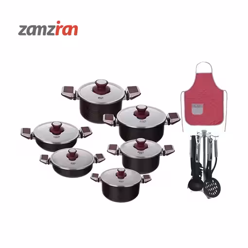 سرويس قابلمه ROSSO زرشکی 25 پارچه مدل LOSTN