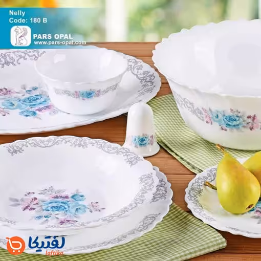 سرویس غذاخوری نلی آبی 28 پارچه پارس اپال کد 180