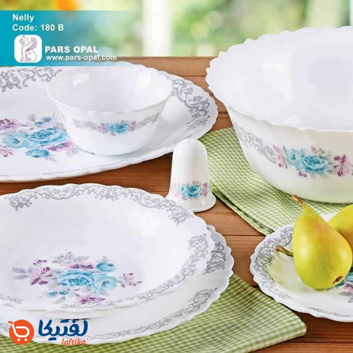 سرویس غذاخوری نلی آبی 28 پارچه پارس اپال کد 180