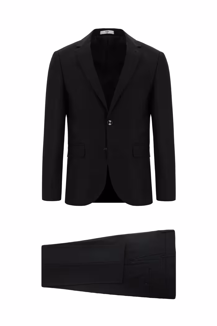 کت وشلوار مشکی مردانه و شلوار کلاسیک برش باریک Kiğılı