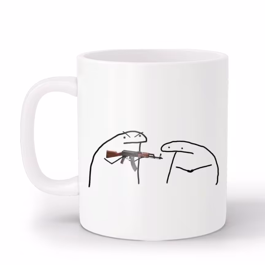 ماگ سرامیکی سفید طرح فانتزی کد 2221