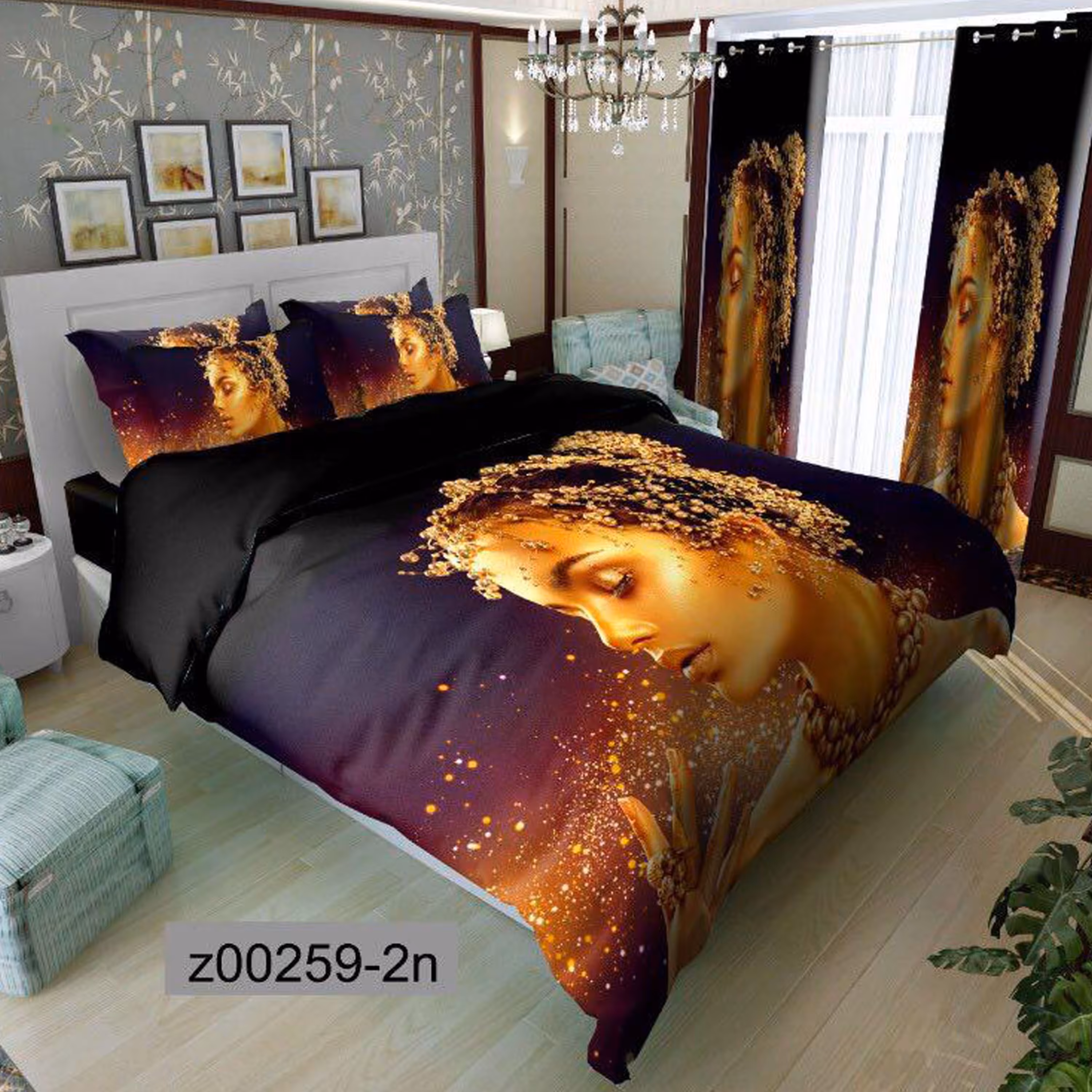سرویس روتختی 2 نفره تنسل چاپی برندترک لند(Turk Land) z 259