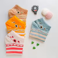 جوراب فانتزی ایرانی راه راه با کیفیت نخ پنبه رنگبندی مختلف - پاستیلی پوش