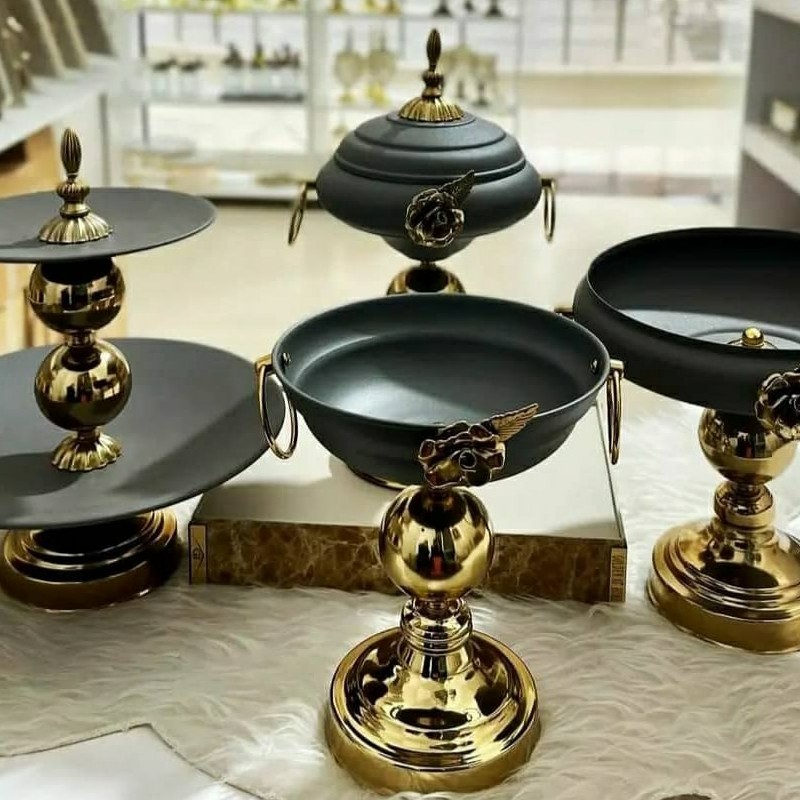 سرویس پذیرایی گل رز جنس فلز ابکاری