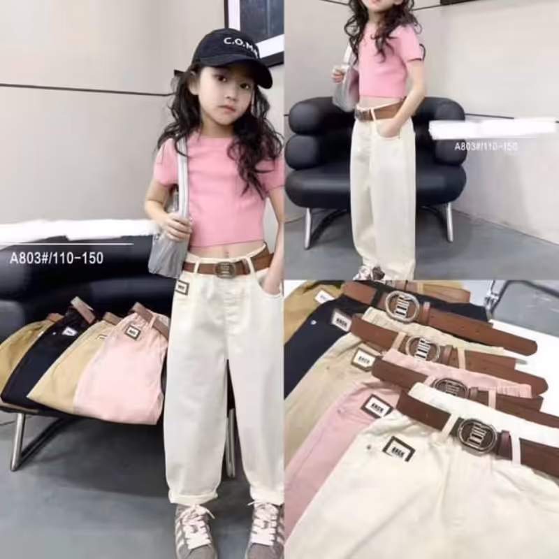 شلوار کتان اسپرت(دختر و پسر)  وارداتی  تنخور مطابق تصویر