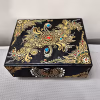 باکس دکوراتیو چوبی نگهدارنده جواهرات  تماما کار دست