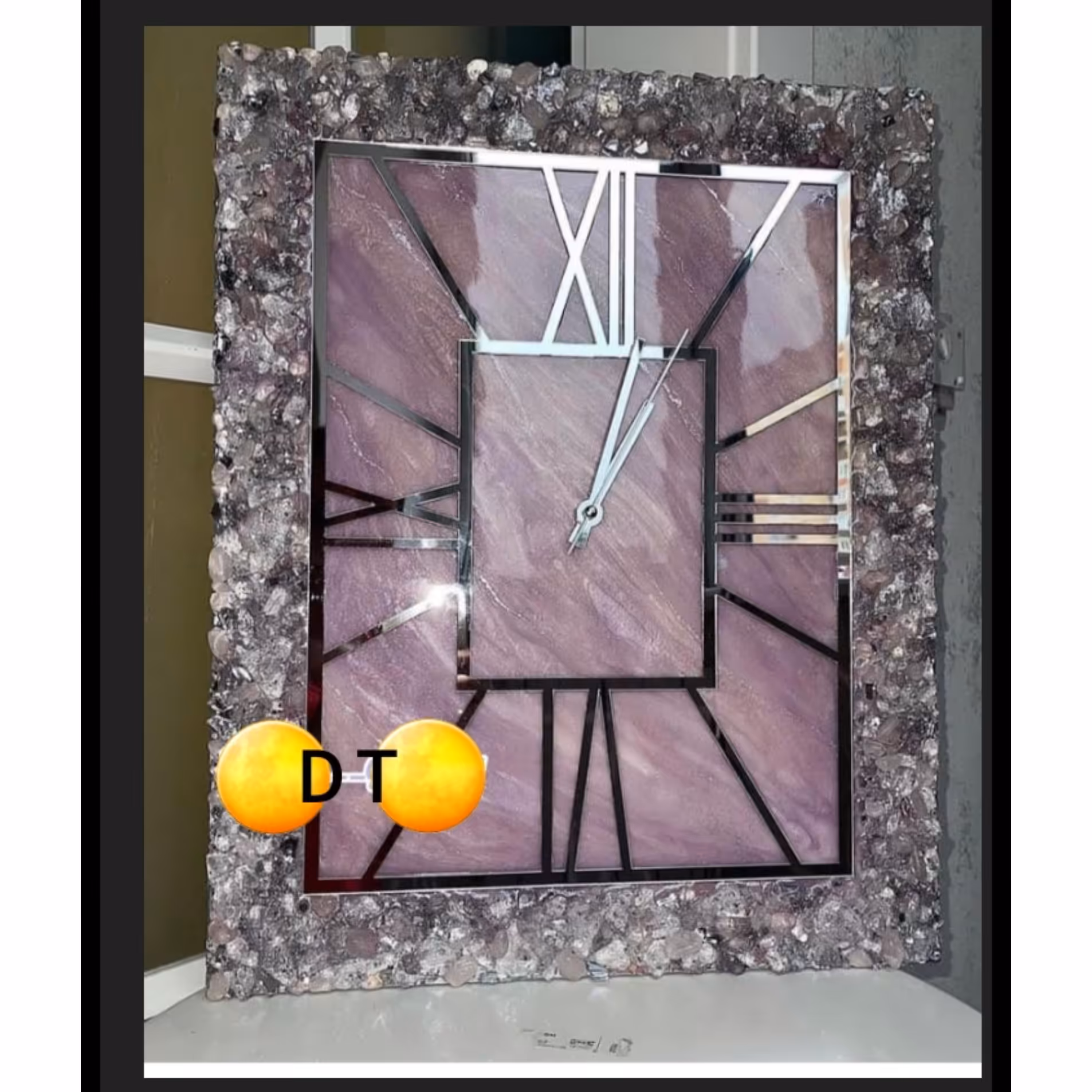 ساعت کریستالی رزینی مستطیلی