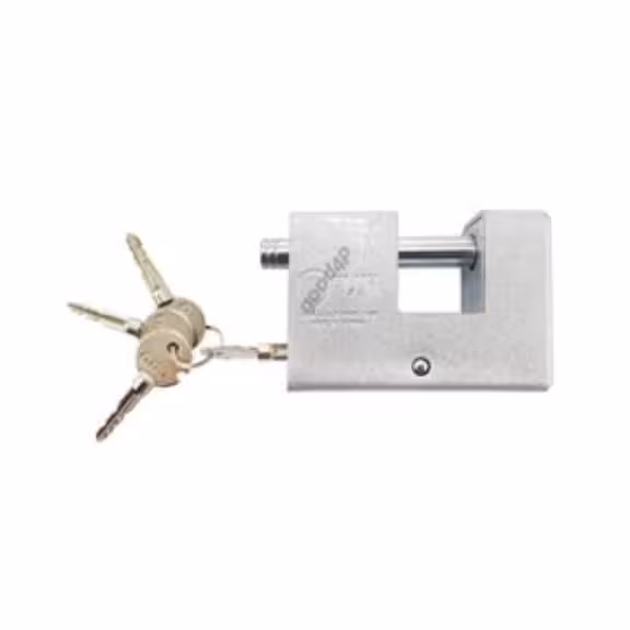 قفل کتابی 90 روکشدار دو زبانه 4 کلید چهارپر برنجی 90X ضدبرش کروم کلون