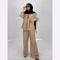 شومیز و شلوار زنانه لینن مدل سانا ترک