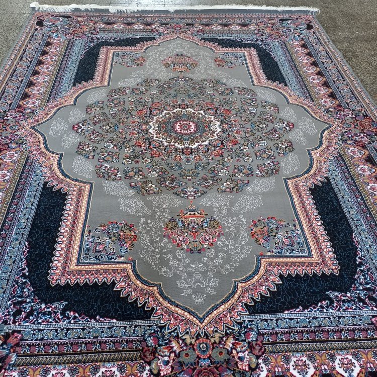 فرش ماشینی 9متری ارزان کاشان 440 شانه نقشه لوکس 