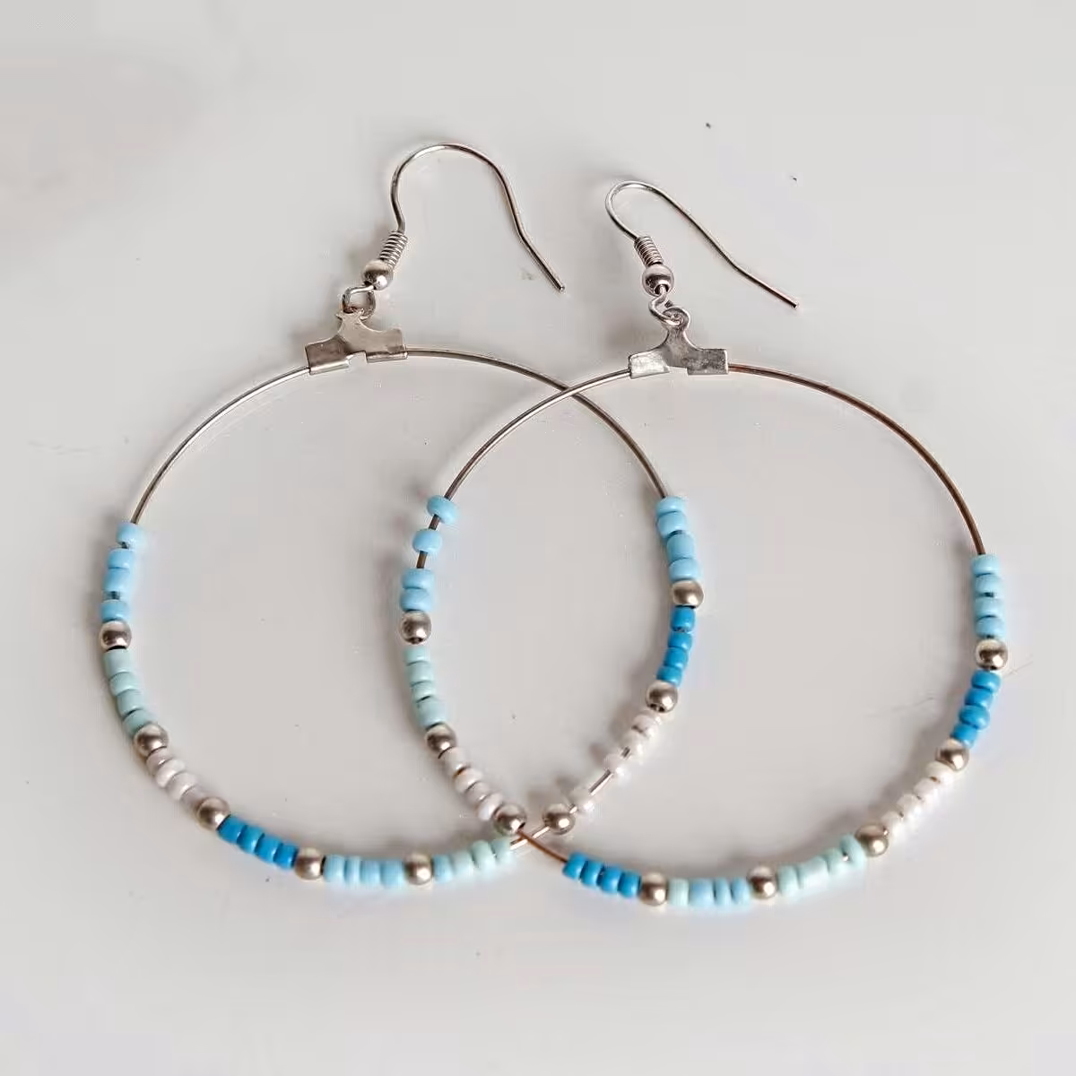  گوشواره حلقه ای مهره ای پایه استیل