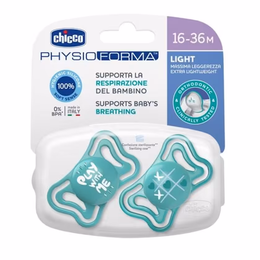پستانک ارتودنسی 16-36 ماه چیکو فیزو فورما مدل لایت Chicco بسته 2 عددی