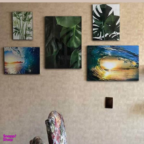 تابلو شاسی بکلیت طرح طبیعت و موج دریا مدل SH-288 مجموعه 5 عددی