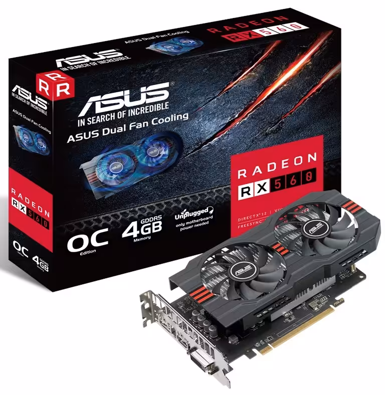 کارت گرافیک ایسوس مدل آر ایکس 560 O4G اوو با حافظه 4 گیگابایت